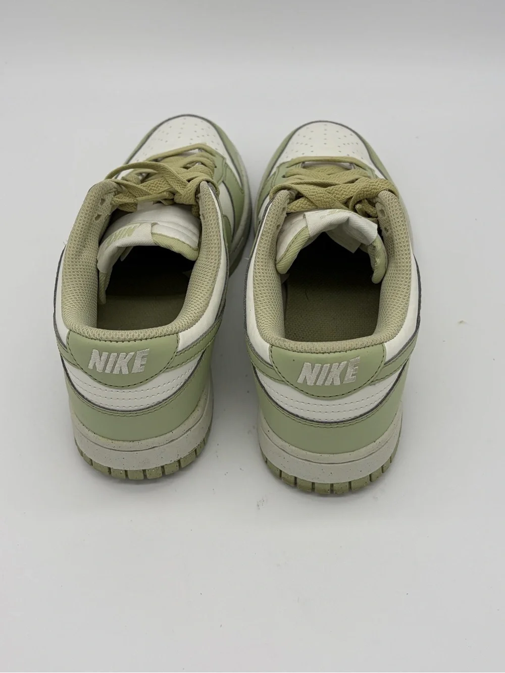 Nike Dunk Low-Top Sneakers in Sage Green and White Women’s 7